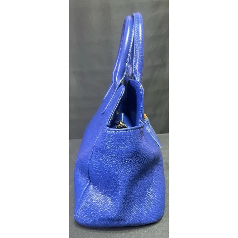 Onna Ehrlich  Blue Pebbled Leather Jennifer Satchel‎ Crossbody
